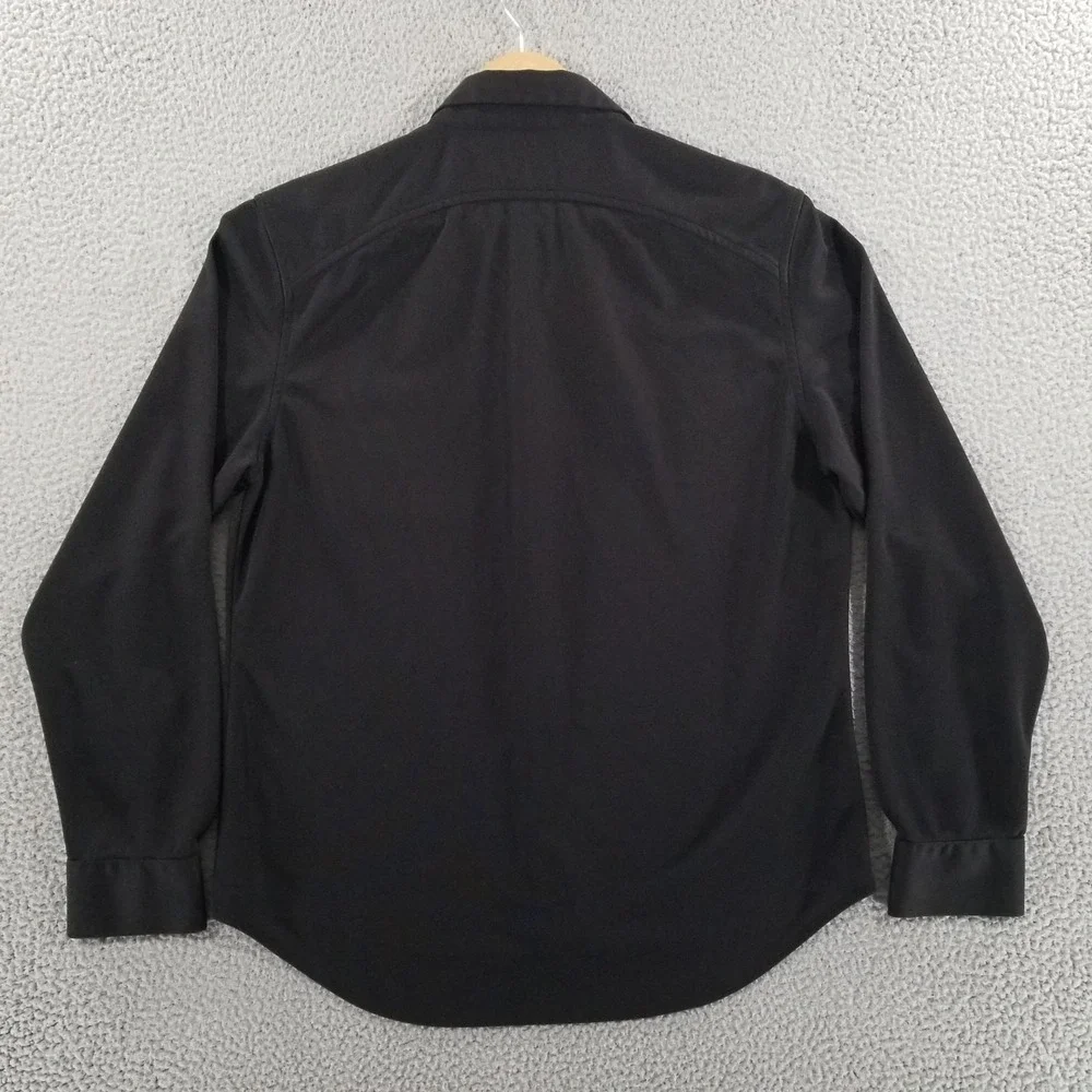 Ministry Of Supply Shirt Mens Medium Black Performance Knit Button Long Sleeve